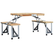 Vidaxl campingtafel inklapbaar met 4 zitjes staal en aluminium - afbeelding 3