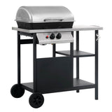 Vidaxl gasbarbecue met 3-laags zijtafel zwart en zilverkleurig - afbeelding 1