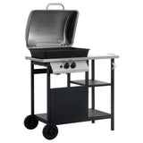 Vidaxl gasbarbecue met 3-laags zijtafel zwart en zilverkleurig - afbeelding 2