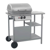 Vidaxl gasbarbecue met 3-laags zijtafel zwart en zilverkleurig - afbeelding 1