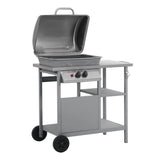 Vidaxl gasbarbecue met 3-laags zijtafel zwart en zilverkleurig - afbeelding 2