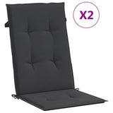 Vidaxl tuinstoelkussens 2 st hoge rug 120x50x3 cm stof zwart - afbeelding 2