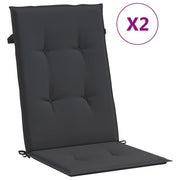 Vidaxl tuinstoelkussens 2 st hoge rug 120x50x3 cm stof zwart - afbeelding 2