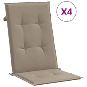 Vidaxl tuinstoelkussens 4 st hoge rug120x50x3 cm stof taupe - afbeelding 2