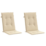 Vidaxl tuinstoelkussens 2 st hoge rug 120x50x3 cm stof beige - afbeelding 3
