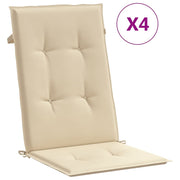 Vidaxl tuinstoelkussens 4 st hoge rug120x50x3 cm stof beige - afbeelding 2