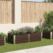 Vidaxl plantenbak verhoogd 160x80x45 cm gegalvaniseerd staal bruin - afbeelding 1