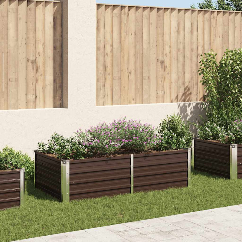 Vidaxl plantenbak verhoogd 160x80x45 cm gegalvaniseerd staal bruin