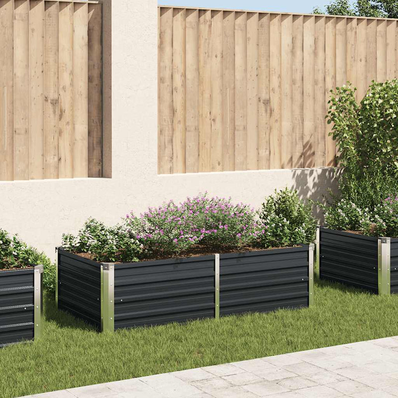 Vidaxl plantenbak verhoogd 160x80x45 cm gegalvaniseerd staal antraciet