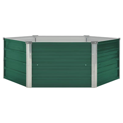Vidaxl plantenbak verhoogd 129x129x45 cm gegalvaniseerd staal groen
