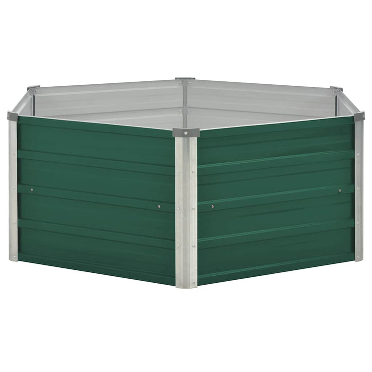Vidaxl plantenbak verhoogd 129x129x45 cm gegalvaniseerd staal groen