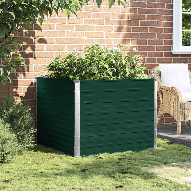 Vidaxl plantenbak verhoogd 100x100x77 cm gegalvaniseerd staal groen