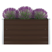 Vidaxl plantenbak verhoogd 100x100x45 cm gegalvaniseerd staal bruin - afbeelding 1
