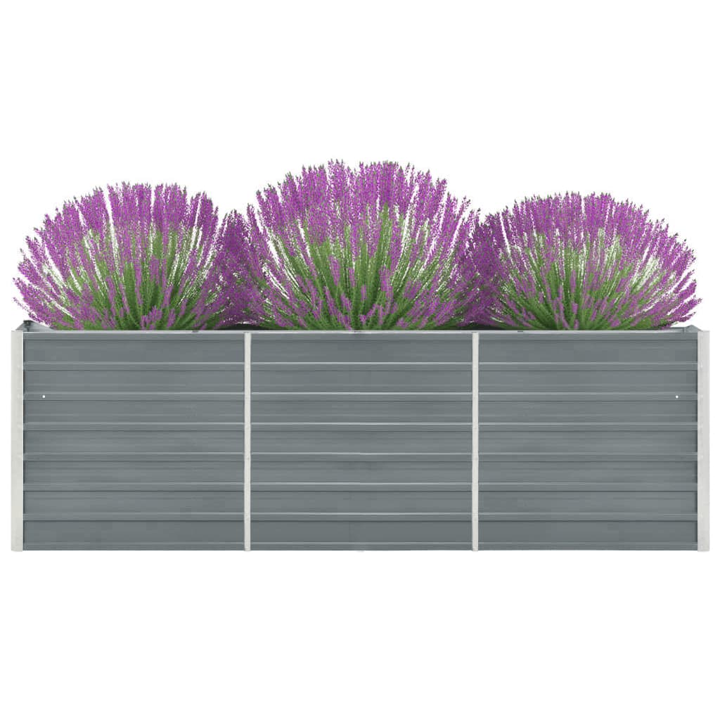 Vidaxl plantenbak verhoogd 240x40x77 cm gegalvaniseerd staal grijs