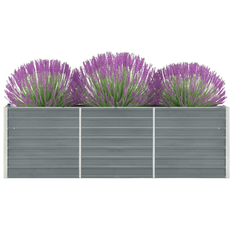Vidaxl plantenbak verhoogd 240x40x77 cm gegalvaniseerd staal grijs
