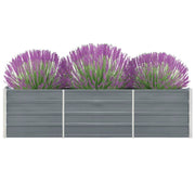 Vidaxl plantenbak verhoogd 240x40x45 cm gegalvaniseerd staal grijs - afbeelding 2