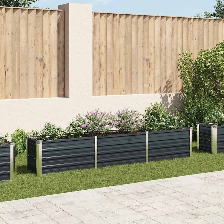 Vidaxl plantenbak verhoogd 240x40x45 cm gegalvaniseerd staal antraciet
