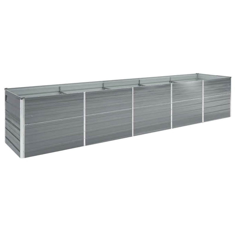 Vidaxl plantenbak verhoogd 400x80x45 cm gegalvaniseerd staal grijs