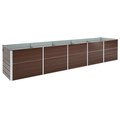 Vidaxl plantenbak verhoogd 400x80x77 cm gegalvaniseerd staal bruin