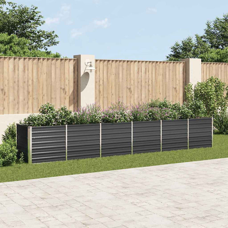 Vidaxl plantenbak verhoogd 480x80x77 cm gegalvaniseerd staal antraciet
