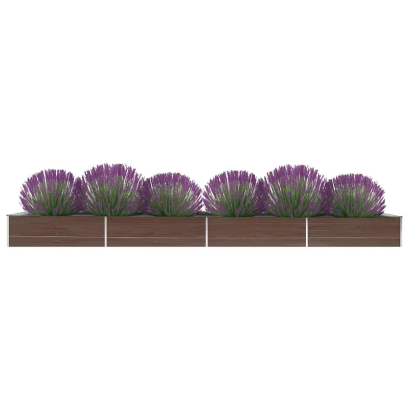 Vidaxl plantenbak verhoogd 600x80x45 cm gegalvaniseerd staal bruin