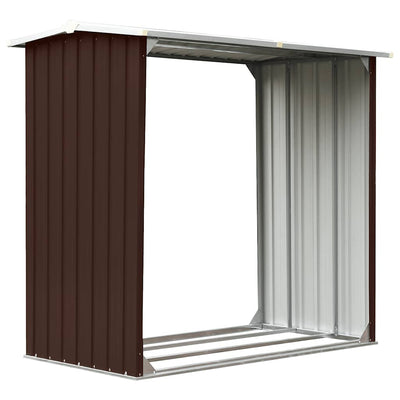 Vidaxl haardhoutschuur 172x91x154 cm gegalvaniseerd staal bruin