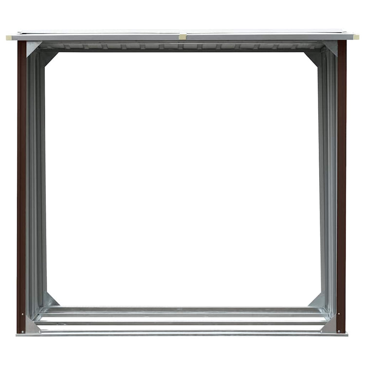 Vidaxl haardhoutschuur 172x91x154 cm gegalvaniseerd staal bruin
