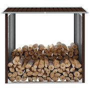Vidaxl haardhoutschuur 172x91x154 cm gegalvaniseerd staal bruin - afbeelding 1