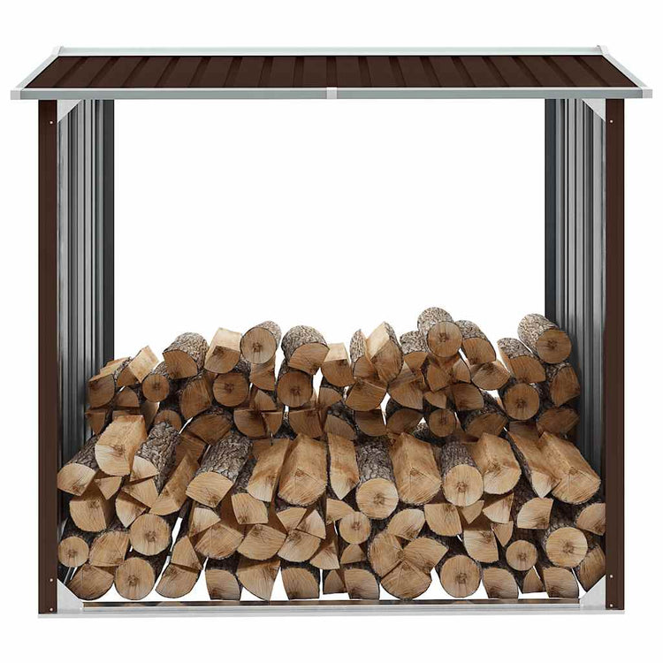 Vidaxl haardhoutschuur 172x91x154 cm gegalvaniseerd staal bruin