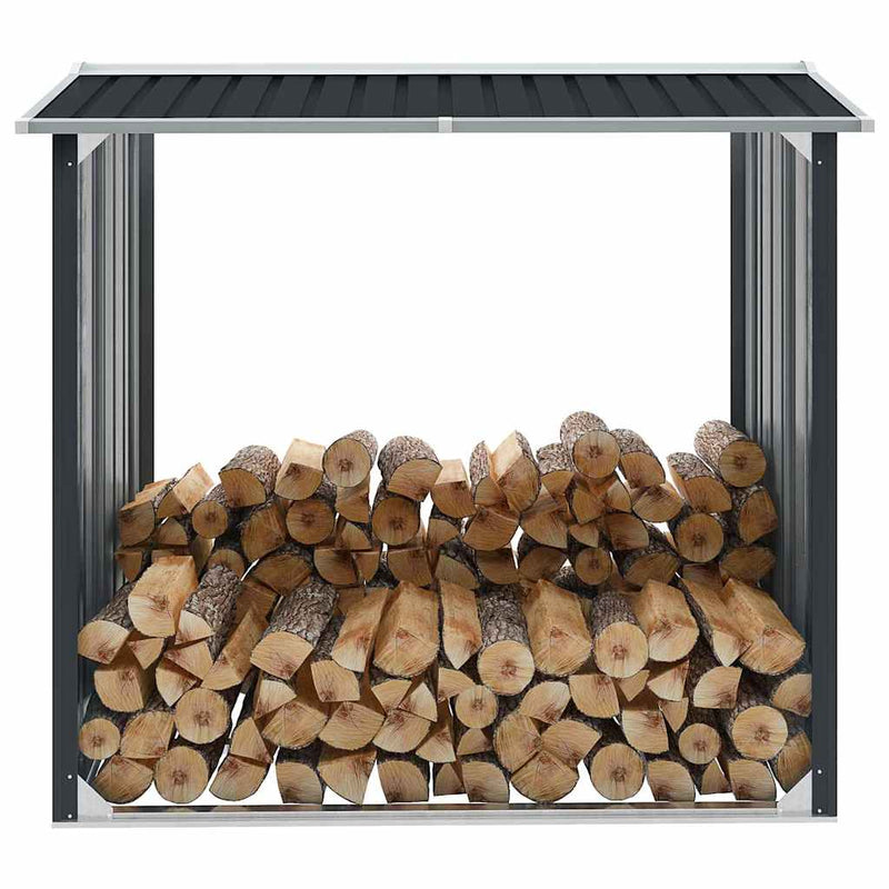 Vidaxl haardhoutschuur 172x91x154 cm gegalvaniseerd staal antraciet