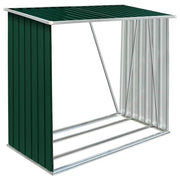 Vidaxl haardhoutschuur 163x83x154 cm gegalvaniseerd staal groen - afbeelding 2