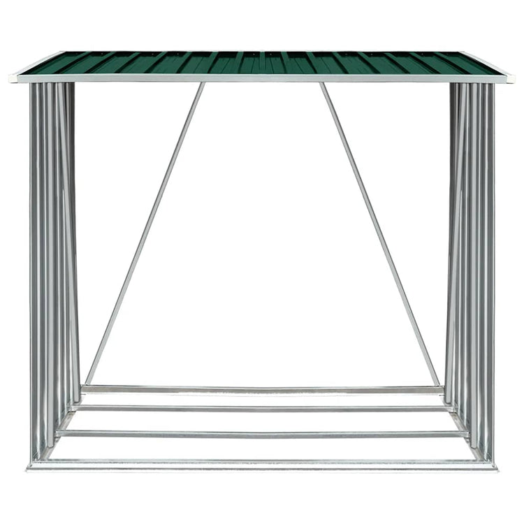 Vidaxl haardhoutschuur 163x83x154 cm gegalvaniseerd staal groen