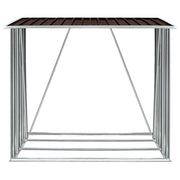 Vidaxl haardhoutschuur 163x83x154 cm gegalvaniseerd staal bruin - afbeelding 3