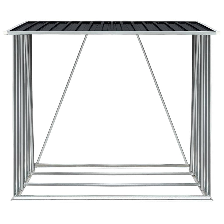 Vidaxl haardhoutschuur 163x83x154 cm gegalvaniseerd staal antraciet