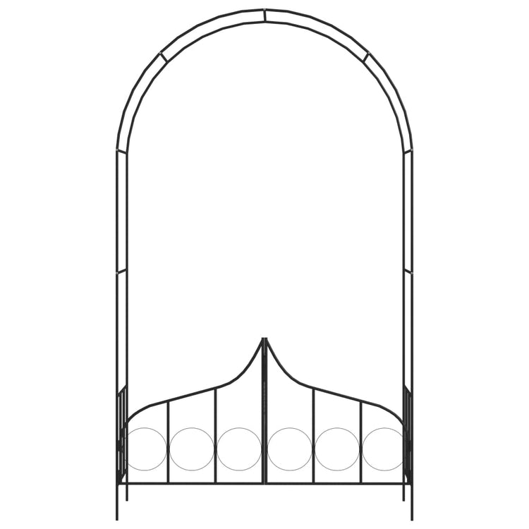 Vidaxl tuinboog met hek 138x40x238 cm ijzer zwart