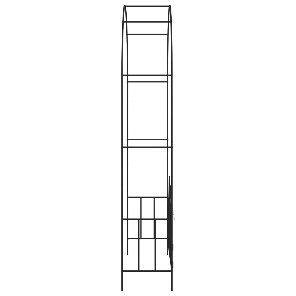 Vidaxl tuinboog met hek 138x40x238 cm ijzer zwart