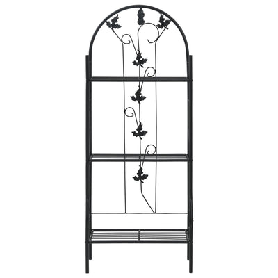 Vidaxl plantenrek 3-laags 52x28x128 cm ijzer zwart