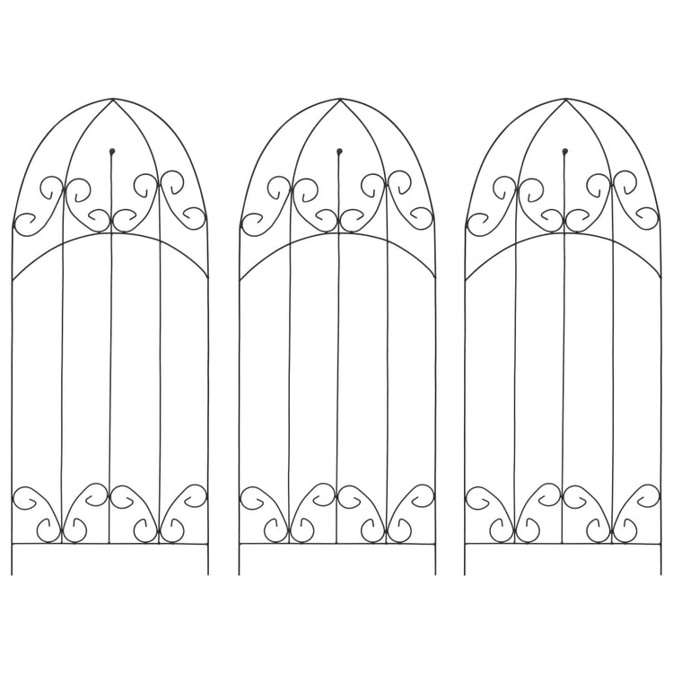 Vidaxl plantenklimrekken 3 st 40x100 cm ijzer zwart