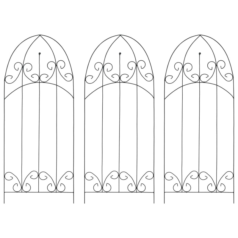 Vidaxl plantenklimrekken 3 st 40x100 cm ijzer zwart