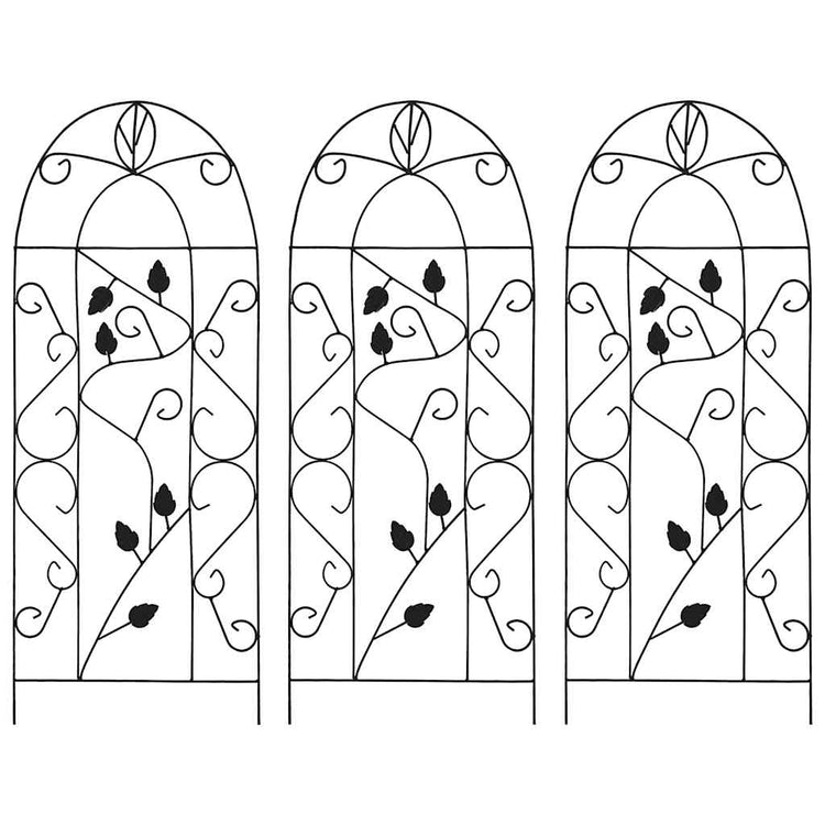 Vidaxl plantenklimrekken 3 st 40x100 cm ijzer zwart