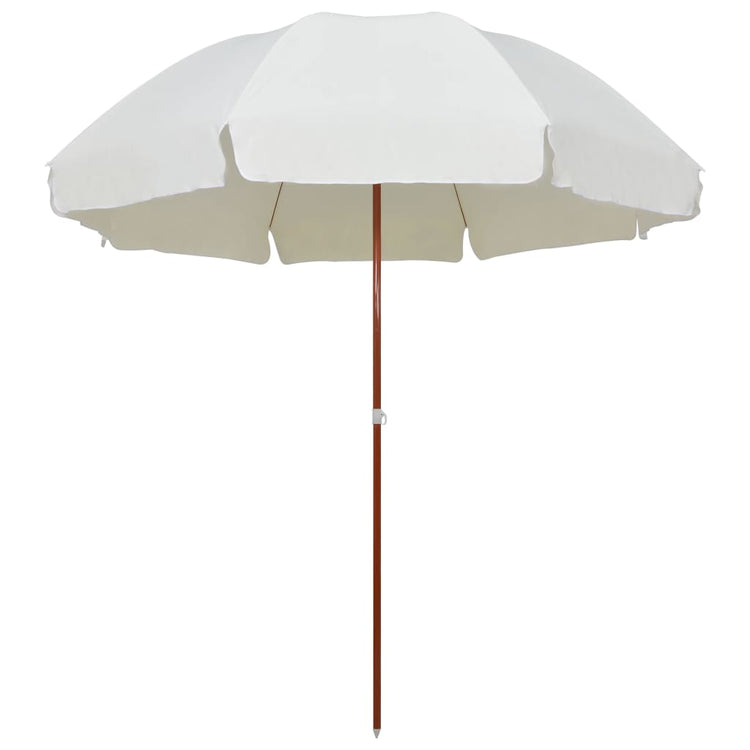 Vidaxl parasol met stalen paal 300 cm zandkleurig
