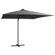 Vidaxl zweefparasol met led en stalen paal 250x250 cm antracietkleurig - afbeelding 1
