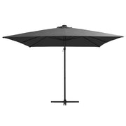 Vidaxl zweefparasol met led en stalen paal 250x250 cm antracietkleurig - afbeelding 2
