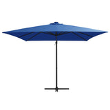 Vidaxl zweefparasol met led en stalen paal 250x250 cm azuurblauw - afbeelding 2