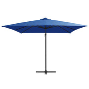 Vidaxl zweefparasol met led en stalen paal 250x250 cm azuurblauw - afbeelding 2