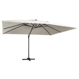 Vidaxl zweefparasol met led en aluminium paal 400x300 cm zandkleurig - afbeelding 1