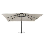 Vidaxl zweefparasol met led en aluminium paal 400x300 cm zandkleurig - afbeelding 2