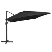 Vidaxl zweefparasol met led-verlichting en paal 400x300 cm zwart - afbeelding 3