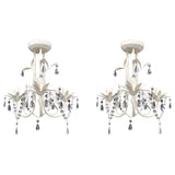 Vidaxl kroonluchters kristal 2 st elegant wit - afbeelding 1