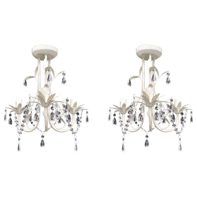 Vidaxl kroonluchters kristal 2 st elegant wit
